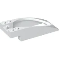 Windscreen 10 x 4 x 2 Curved with Bubble Cutout and Single Hinge Finger / White