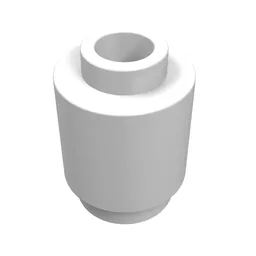 Brick Round 1 x 1 Open Stud / White