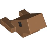 Lego Animal Body Part, Head Blocky Armadillo with Black Eyes print / Medium Nougat