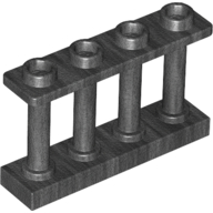 Lego Fence Spindled 1 x 4 x 2 [4 Top Studs] / Pearl Titanium