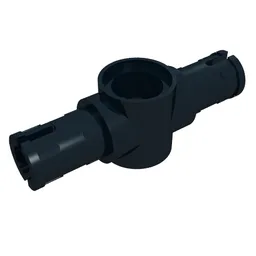 Technic Pin Connector Hub with 2 Pins with Friction Ridges Lengthwise [Big Squared Pin Holes] / Black