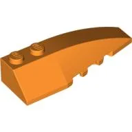 Brick Wedged, Curved 6 x 2 Right, Inner Ridges / Orange