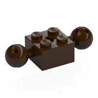 Technic Brick Special 2 x 2 with 10.2mm Balls with Holes and Axle Hole / Dark Brown