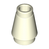 Lego Cone 1 x 1 [Top Groove] / Glow in Dark White