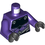 Torso Chest Armor, Black, Scales, Silver Belt Print, Dark Purple Arms, Black Hands / Dark Purple