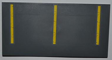 Lego Tile 8 x 16 with Bottom Tubes on Edges with 3 Yellow Lines Pattern (Stickers) - Set 8186