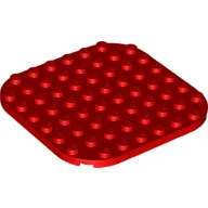 Plate Round Corners 8 x 8 / Red