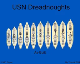 1:560 Scale US Dreadnoughts(as-built)