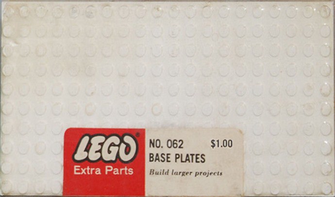Lego Five Large Base Plates - White