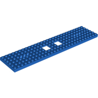 Lego Vehicle Base, Train 6 x 28 with Two 2 x 2 Openings and 3 Round Holes Each End / Blue