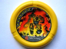 Large Figure Throwing Disk, Blaster, 7 Pips, Blaster Running Print