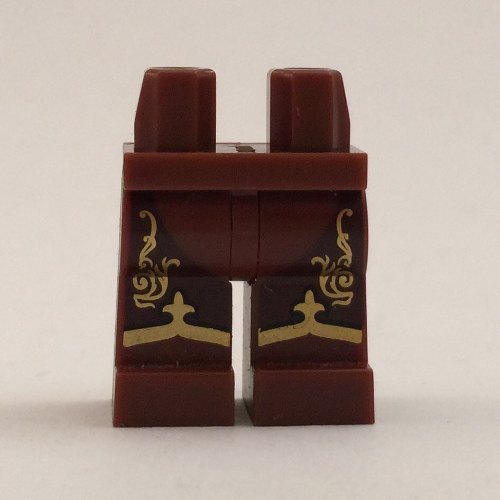 Lego Hips and Reddish Brown Legs with Gold Scrolls / Reddish Brown