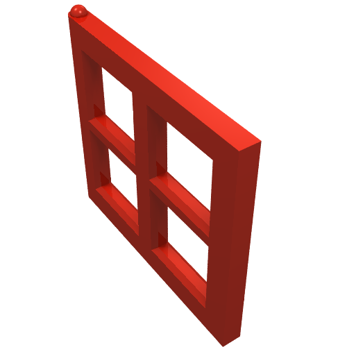 Lego Window 2 x 4 x 3 Pane / Red