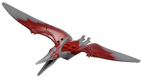 Lego Dinosaur Pteranodon with 4 Studs with Dark Red Back and Large Curved Nostrils