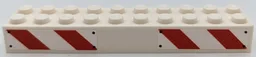 Brick 2 x 10 with Red and White Danger Stripes and Rivets Pattern Model Right Side (Stickers) - Set 75917