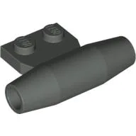 Engine - Smooth, Small 1 x 2 Side Plate [With Axle Holders] / Dark Gray