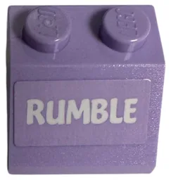 Slope 45 2 x 2 with White 'RUMBLE' Pattern (Sticker) - Set 41718