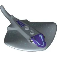 Animal, Stingray with Dark Purple Markings Spots Print / Sand Blue