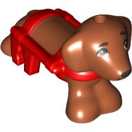 Lego Animal, Dog, Dachshund with Red Harness Pattern (Pickle)