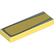 Tile 1 x 3 with Silver Outline and Light Aqua Outer Edge Print (Flo) / Bright Light Yellow
