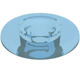 Clikits Bead, Ring Thin Large with Hole and High Connector / Trans-Light Blue
