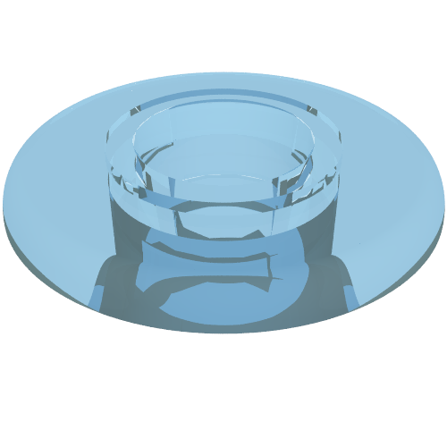 Lego Clikits Bead, Ring Thin Large with Hole and High Connector / Trans-Light Blue