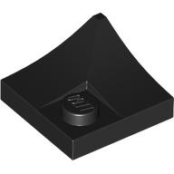 Lego Plate Special 2 x 2 with Double Inverted Curve, 1 Stud / Black