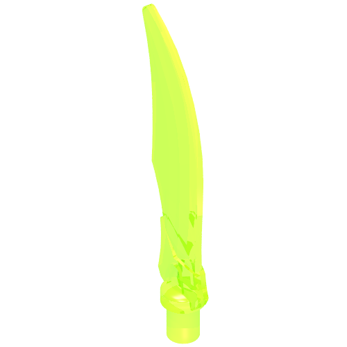 Lego Weapon Sword Curved Blade with Bar / Trans-Neon Green