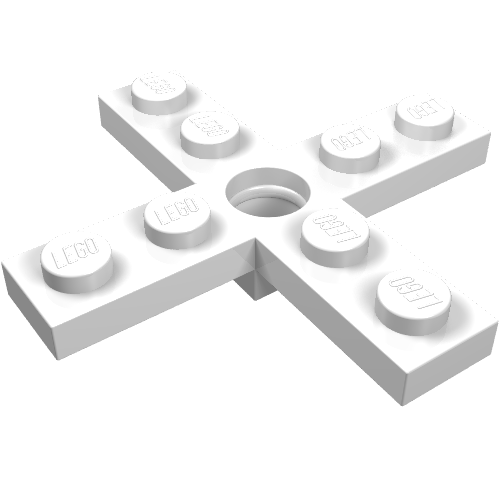 Lego Propeller 4 Blade 5 Diameter with Hole for Rotor Holder / White