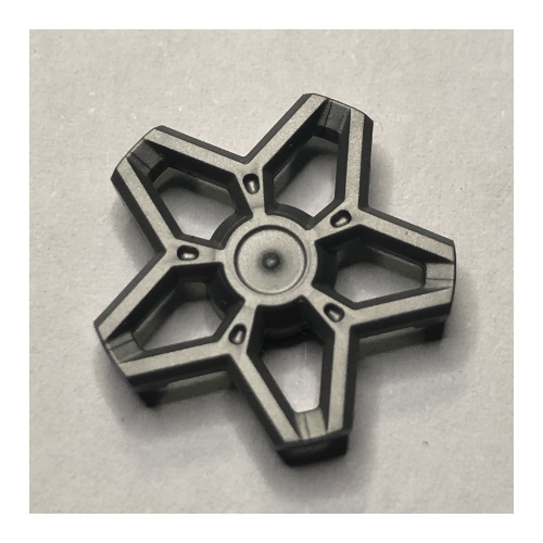 Lego Wheel Cover 5 Spoke, No Rim / Flat Silver