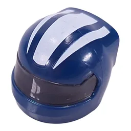 Helmet, Formula 1 with Trans-Black Visor Pattern and White Stripes Print / Dark Blue