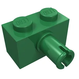 Brick Special 1 x 2 with Pin / Green