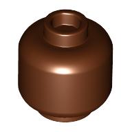 Lego Minifig Head [Plain] [Vented Stud - 2 Holes] / Reddish Brown