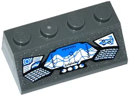 Slope 45 2 x 4 with Justice League Javelin Spaceship Control Panel Pattern (Sticker) - Set 76028