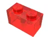 Brick 1 x 2 / Trans-Red