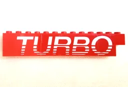 Stickered Assembly 13 x 1 x 2 with White 'TURBO' Pattern Model Left Side (Sticker) - Set 5540