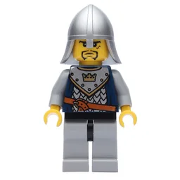 Knight, Dark Blue, Helmet, Goatee Beard and Printed Hair