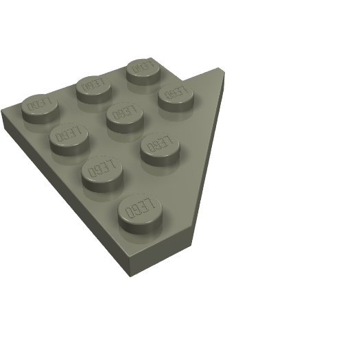 Lego Wedge Plate 4 x 4 Wing Left / Dark Gray