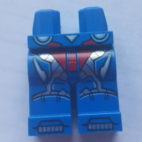 Lego Hips and Blue Legs with Armor with Red and Silver Accents Print / Blue