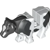 Animal, Cow with Black Spots Print / White