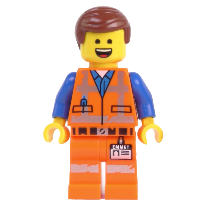 Lego Emmet, Worn Outfit, Happy / Sad