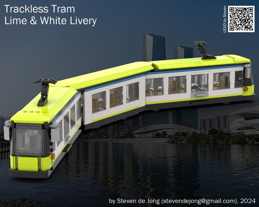 Lego Trackless Tram (Modern Livery, City / Minifig Scale)