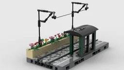 Tram tracks with tram stop modular 32x16