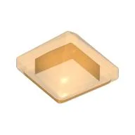 Brick Sloped 45° 1 x 1 x 2/3 Quadruple Convex [Pyramid] / Trans-Orange