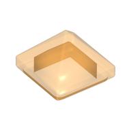 Lego Brick Sloped 45° 1 x 1 x 2/3 Quadruple Convex [Pyramid] / Trans-Orange