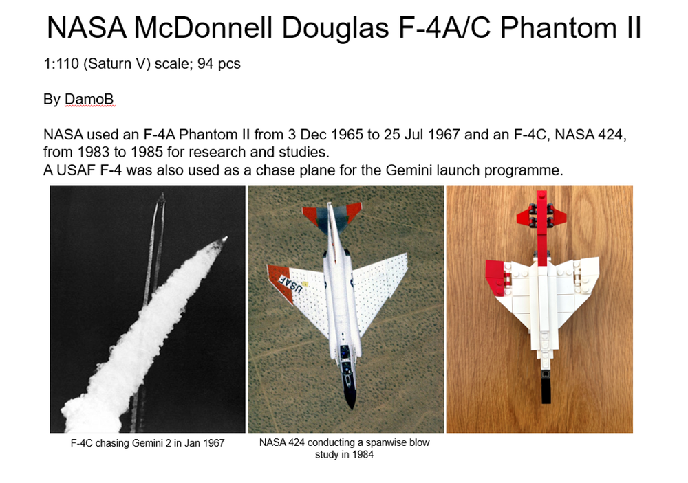 Lego DamoB's NASA F-4 Phantom II