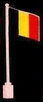 Flag on Flagpole with Belgium Print