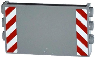 Lego Panel 1 x 6 x 3 with Studs on Sides with Red and White Danger Stripes Pattern (Stickers) - Set 60075