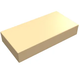Tile 1 x 2 with Groove / Very Light Orange