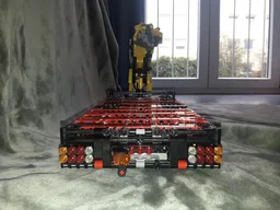 Flat trailer with crane